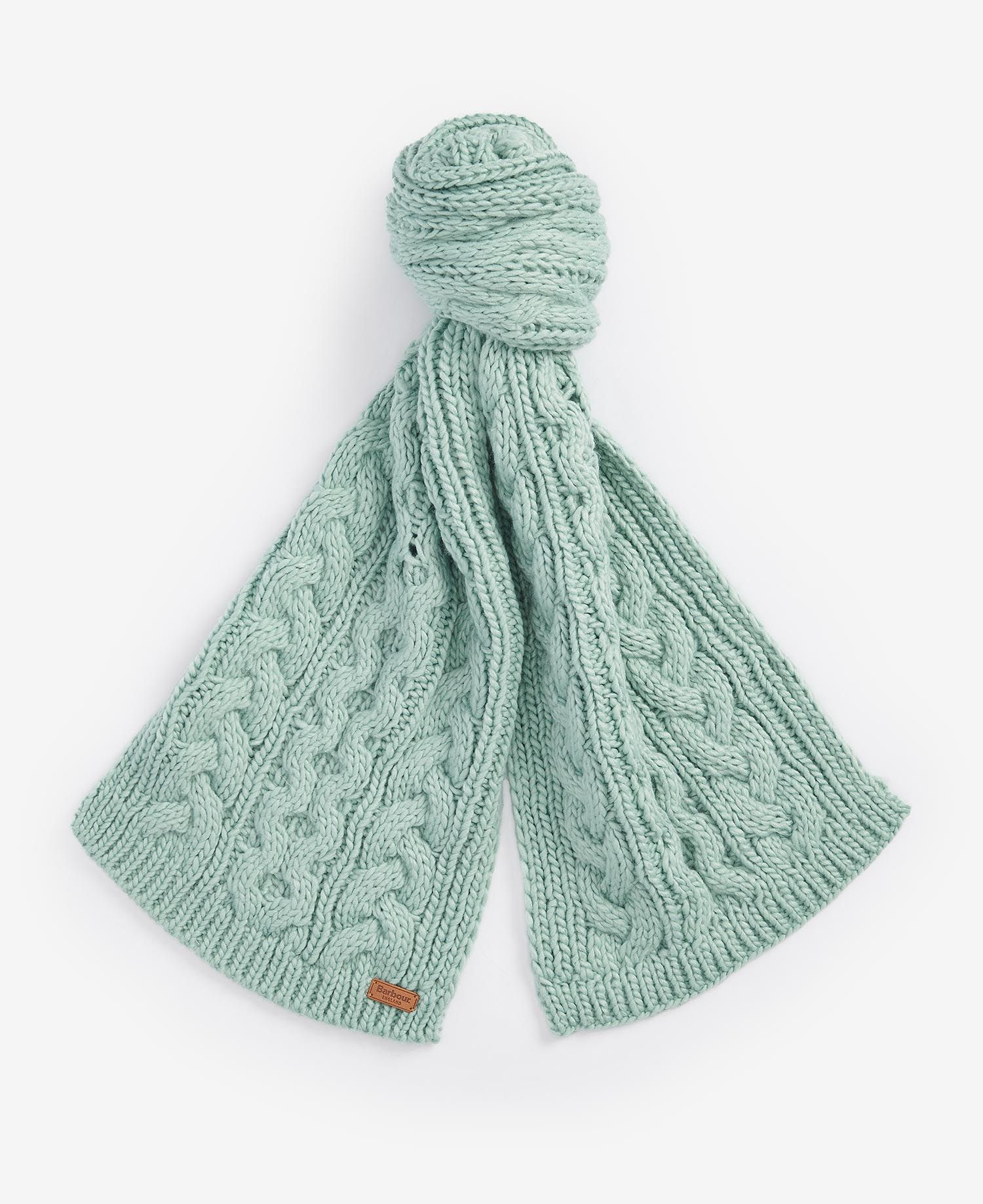 Barbour PENSHAW BEANIE & SCARF Gift Set Womens Soft Mint