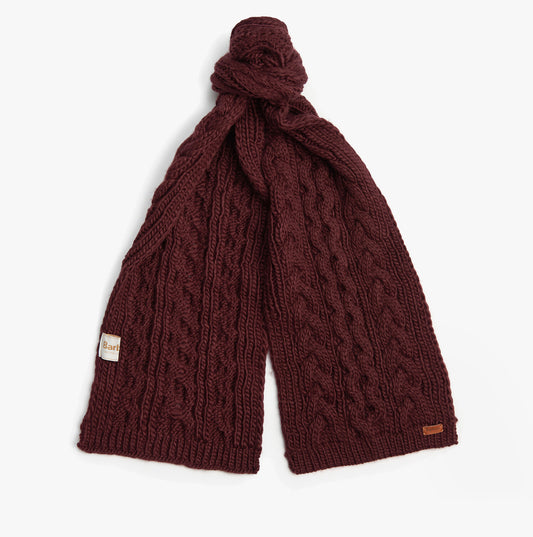 Barbour PENSHAW BEANIE & SCARF Womens Gift Set Bordeaux