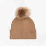 Barbour DOVER BEANIE & HAILES SCARF Gift Set Womens Hessian Tartan front view of beanie with pom pom