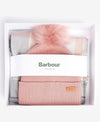 Barbour DOVER BEANIE & HAILES SCARF Womens Gift Set Pearl Grey
