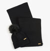Barbour MALLORY BEANIE & SCARF Womens Gift Set Black