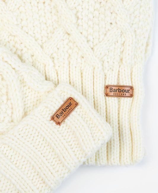 Barbour RIDLEY BEANIE & SCARF Womens Gift Set Cream