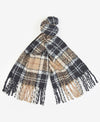 Barbour SALTBURN BEANIE & TARTAN SCARF Womens Gift Set Rosewood
