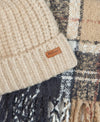 Barbour SALTBURN BEANIE & TARTAN SCARF Womens Gift Set Rosewood
