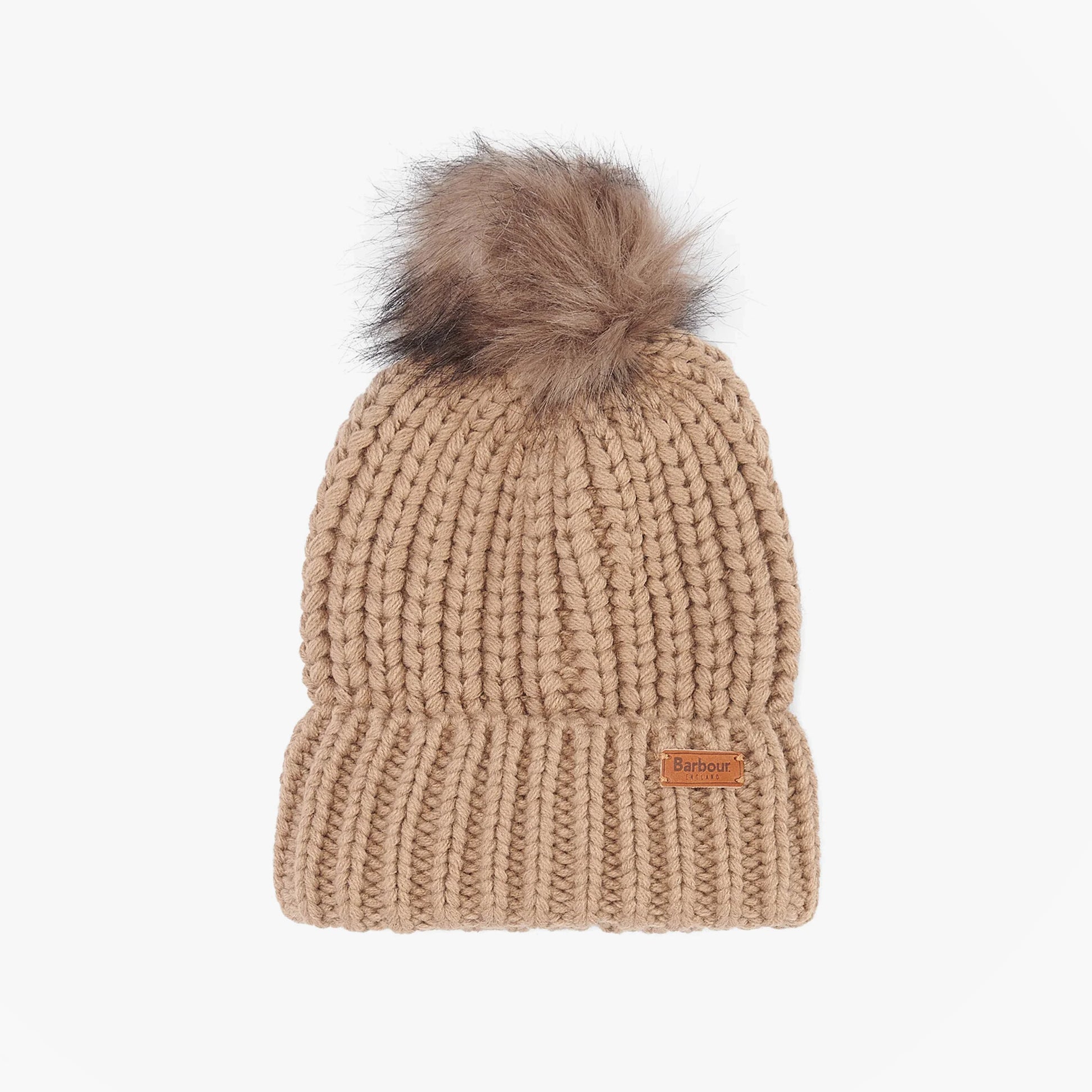 Barbour SALTBURN Womens Pom-Pom Beanie Mink
