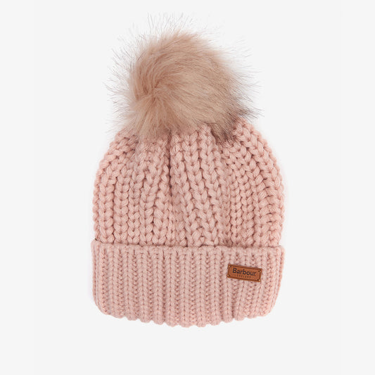 Barbour SALTBURN Womens Pom-Pom Beanie Pink
