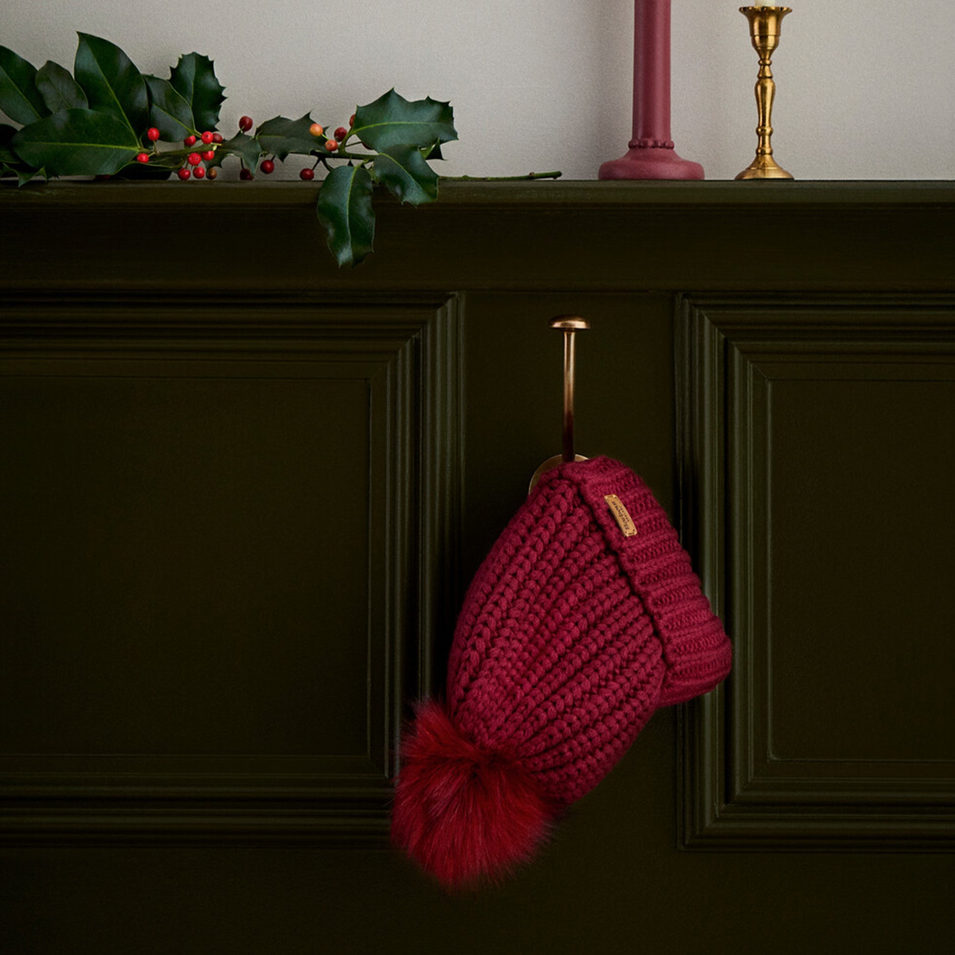 Barbour SALTBURN Womens Beanie Biking Red