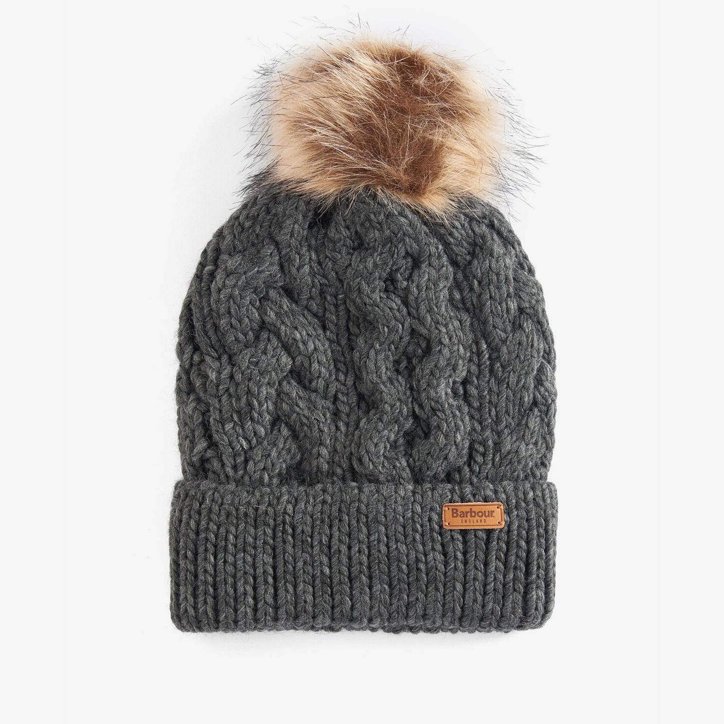 Barbour PENSHAW Womens Pom-Pom Beanie Charcoal