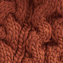 Barbour PENSHAW Womens Pom-Pom Beanie Warm Ginger close-up view of cable-knit texture in warm ginger color.