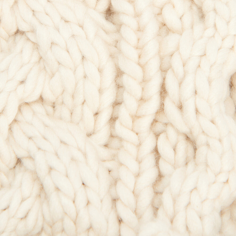 Barbour PENSHAW Womens Pom-Pom Beanie Blush Pink cable-knit structure detail view.