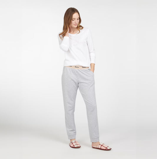 Barbour LOTTIE Womens Cotton Lounge Trousers Light Grey Marl