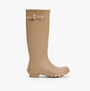 Barbour BEDE Womens Tall Wellies Sandstone side view showing knee high synthetic rubber design.