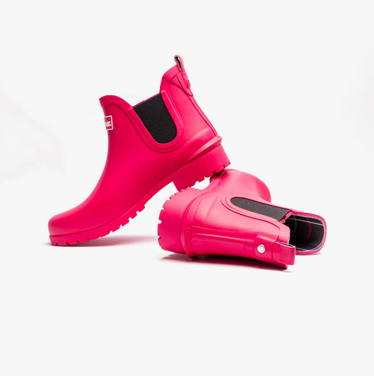 Barbour WILTON Womens Chelsea Wellington Boots Pink Dahlia