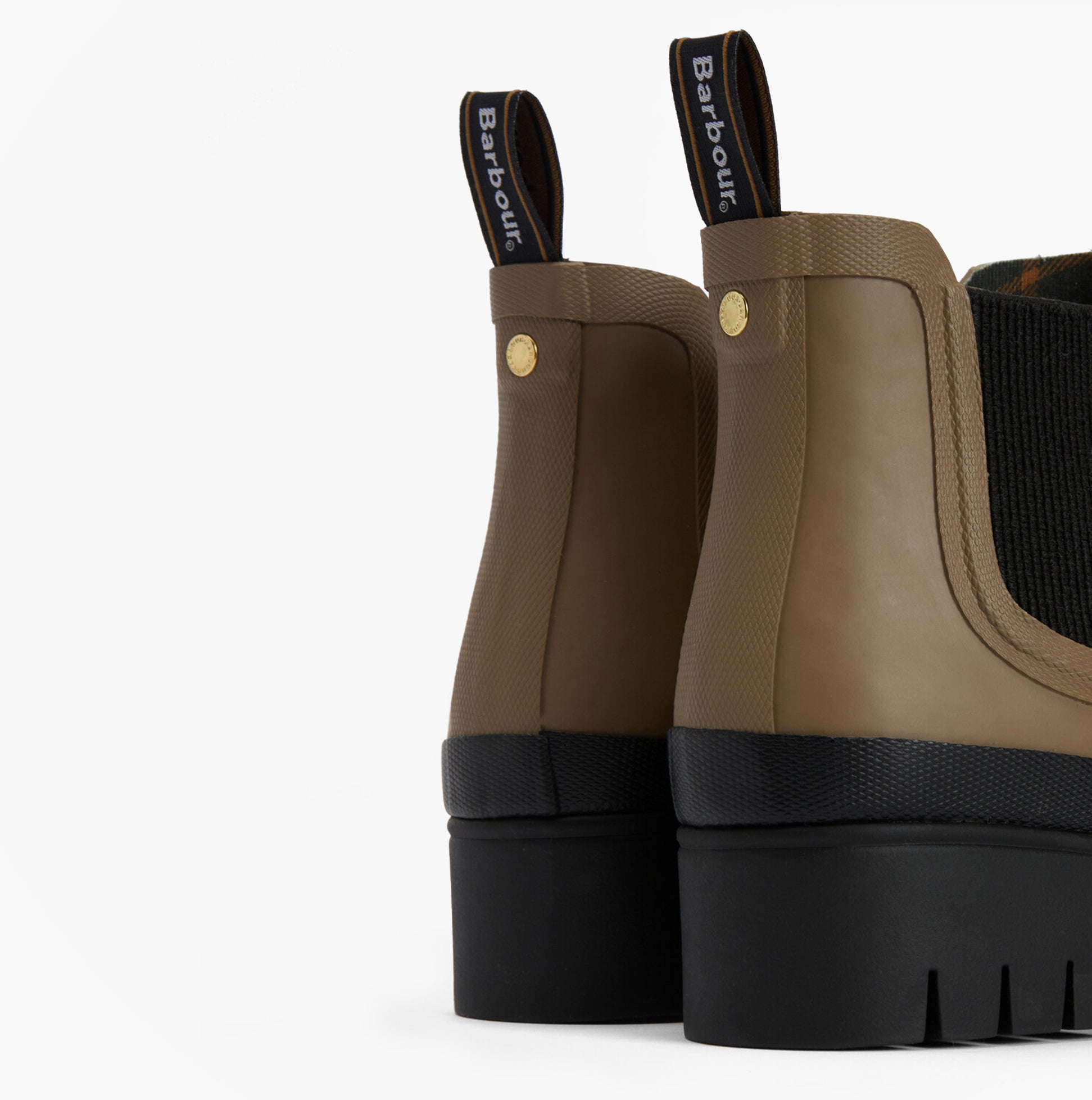 Barbour HALTON Womens Chelsea Wellies Military Brown/Black