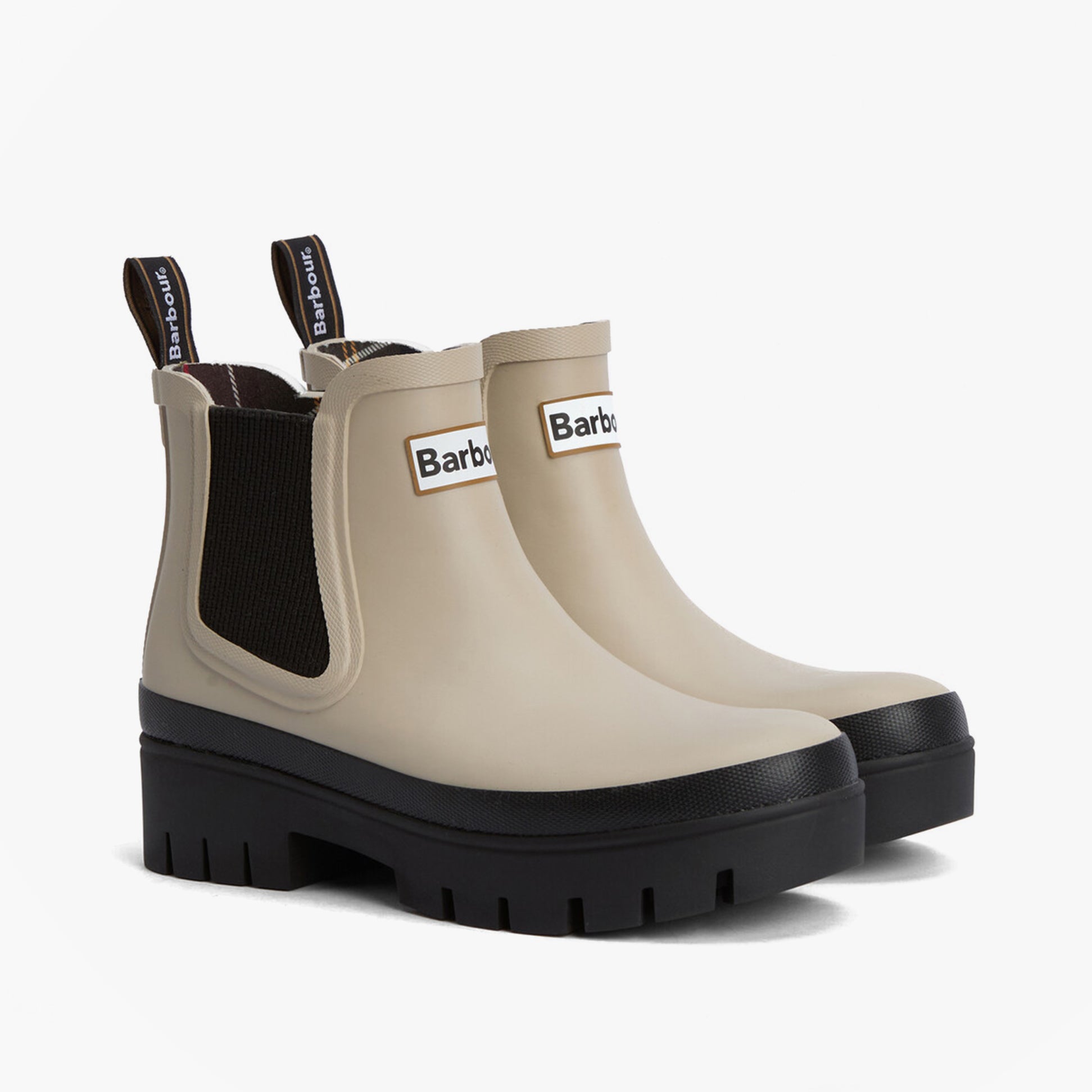 Barbour HALTON Womens Chelsea Wellies Light Sand/Black