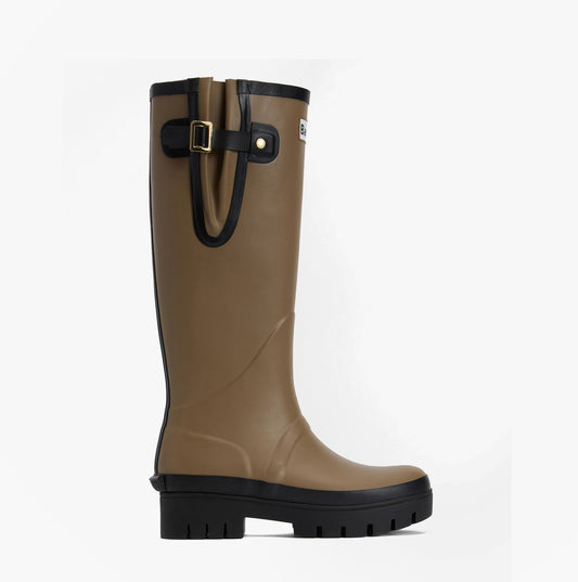 Barbour LEIGHTON Womens Tall Wellies Military Brown/Black