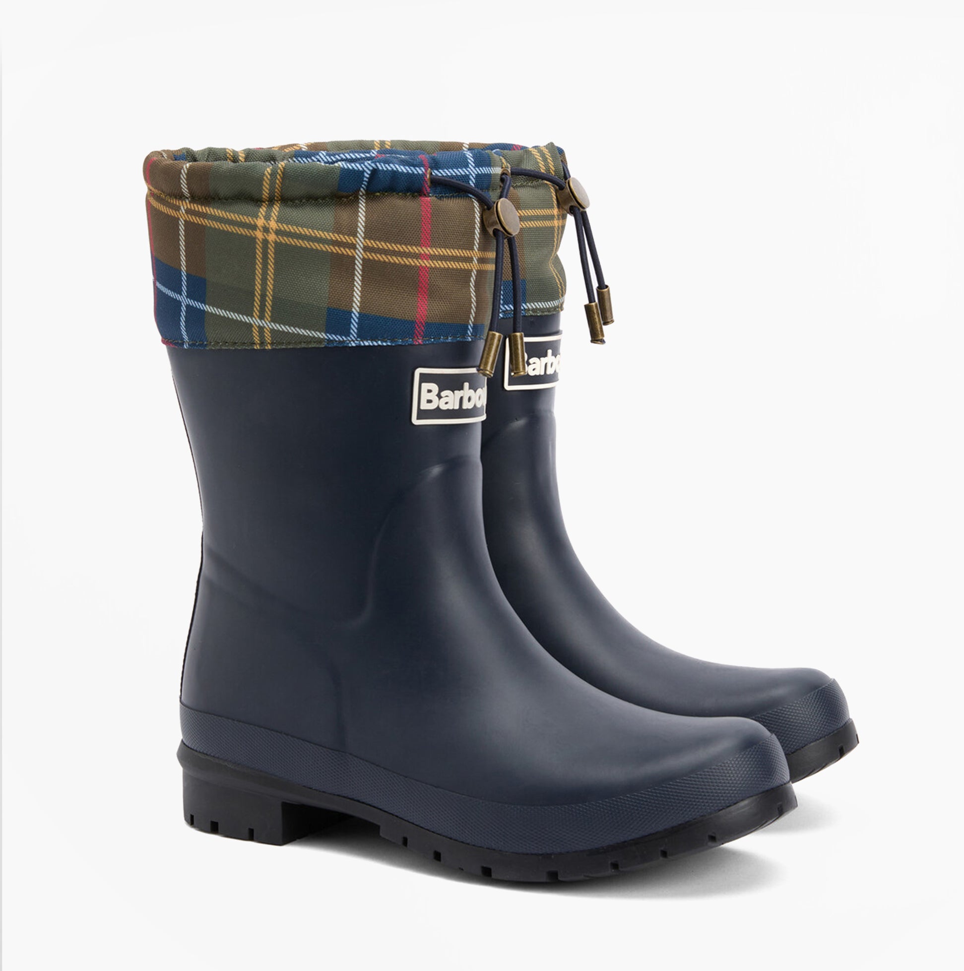 Barbour MOWBRAY Womens Mid Wellies Navy/Classic Tartan
