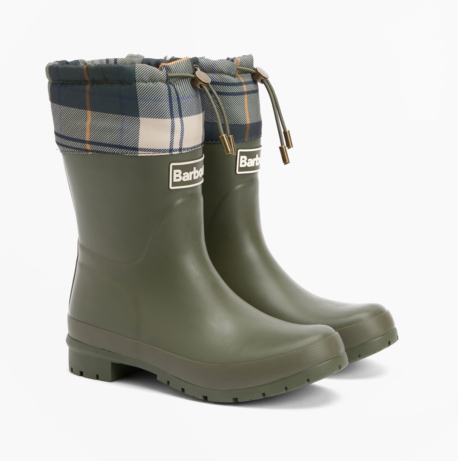 Barbour MOWBRAY Womens Mid Wellies Olive/Ancient Tartan