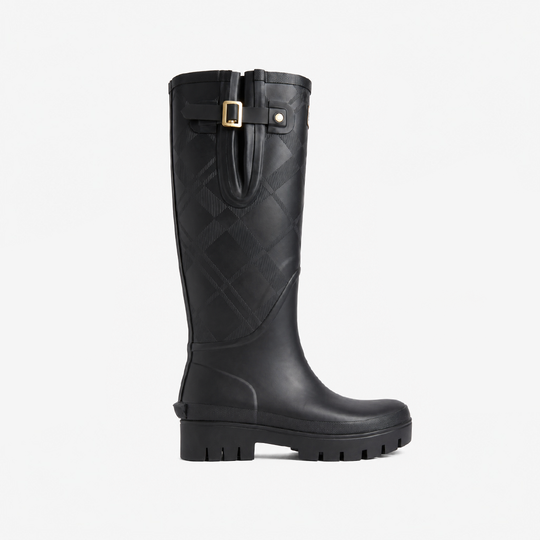 Barbour LEIGHTON TARTAN TALL Womens Wellies Black