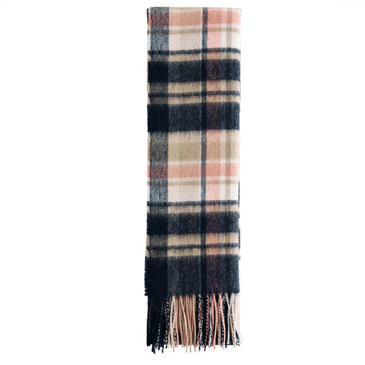 Barbour VINTAGE PLAID Scarf Womens Navy/Pink Rust