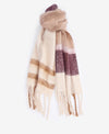 Barbour ISLA TARTAN BOUCLE Scarf Womens Muted Cabernet