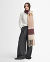 Barbour ISLA TARTAN BOUCLE Scarf Womens Muted Cabernet
