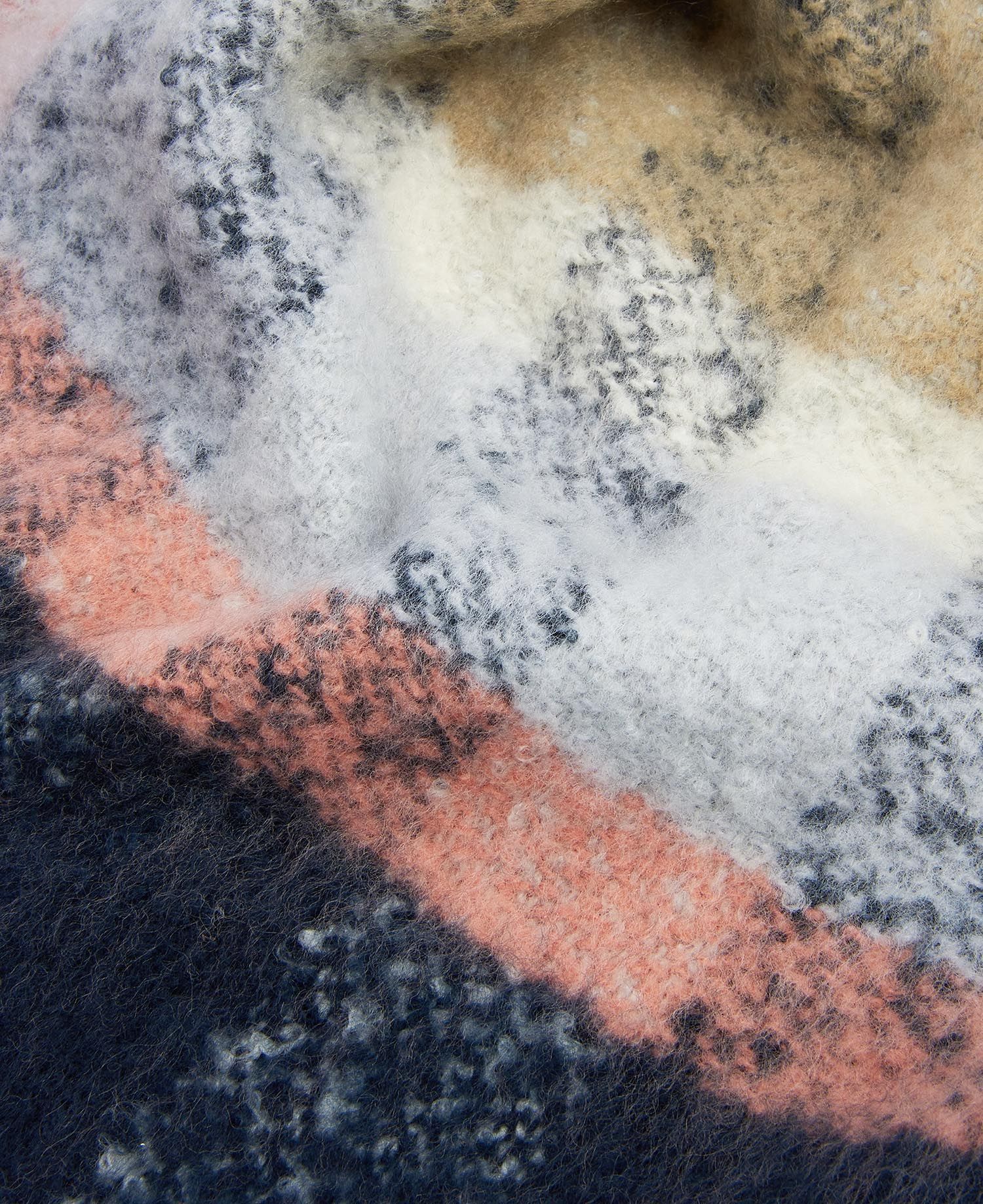 Detail view of Barbour RAWSON CHECK Scarf Womens Navy/Pink Rust, showing the oversized check pattern and soft texture.