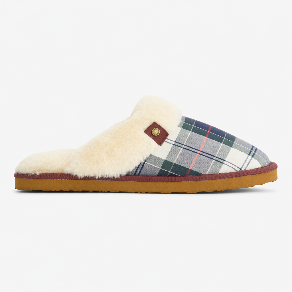 Barbour CLAUDIA TARTAN Womens Mules Evergreen Festive Tartan