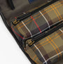 Barbour TARTAN HANGING Mens Washbag Classic/Beacon interior detail view with multiple zippered pockets and tartan pattern.