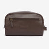 Barbour LEATHER Mens Wash Bag Dark Brown