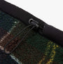 Barbour FIELD FLEECE TARTAN SNOOD Mens Classic Tartan, detail view of the adjustable drawstring and fleece texture.