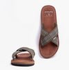 Barbour TARTAN Mens Cross-Strap Sandals Olive Tartan