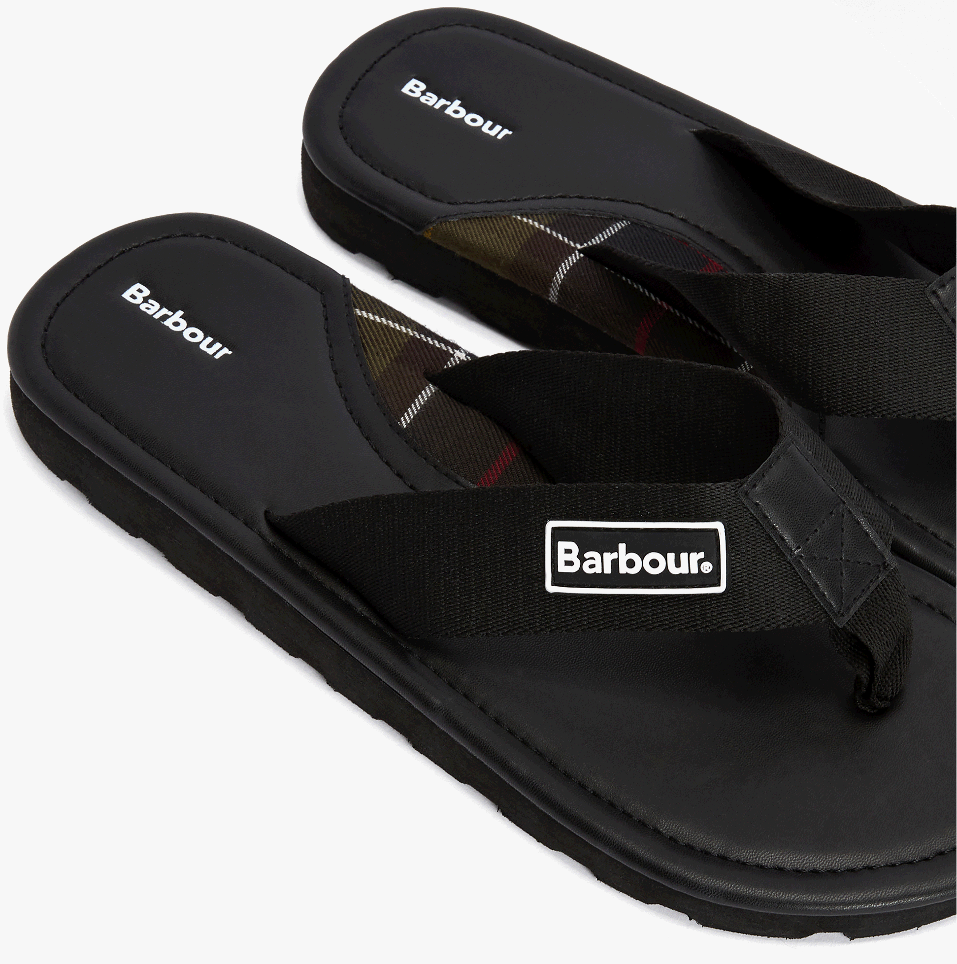 Barbour HARKER Mens Toe-Post Sandals Black