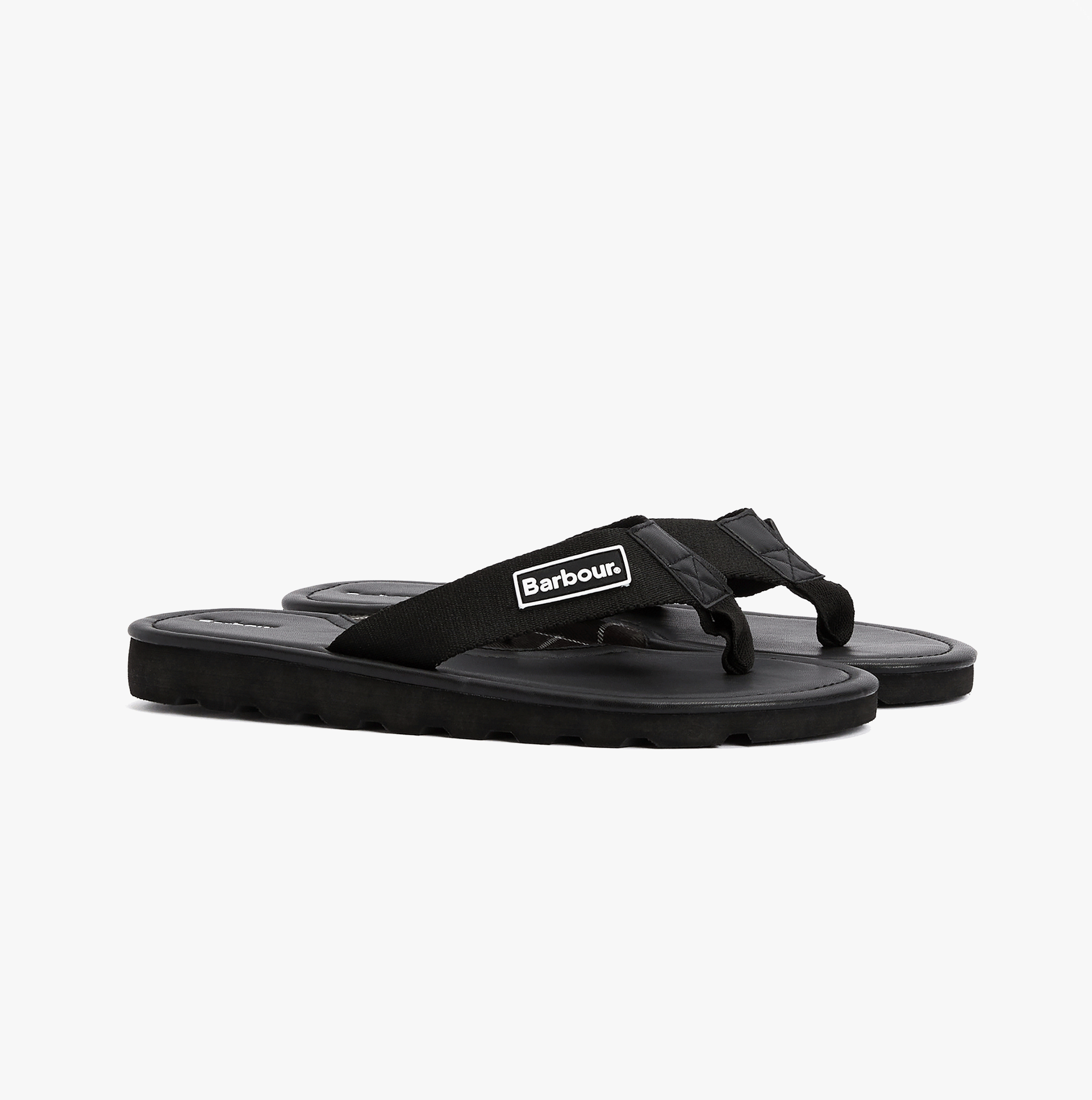 Barbour HARKER Mens Toe-Post Sandals Black