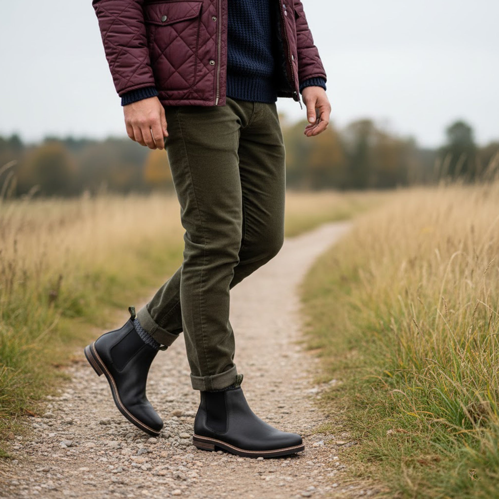 Barbour FARSLEY Mens Chelsea Boots Black