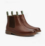 Barbour FARSLEY Mens Chelsea Boots Teak side view showcasing leather upper and elasticated side panel