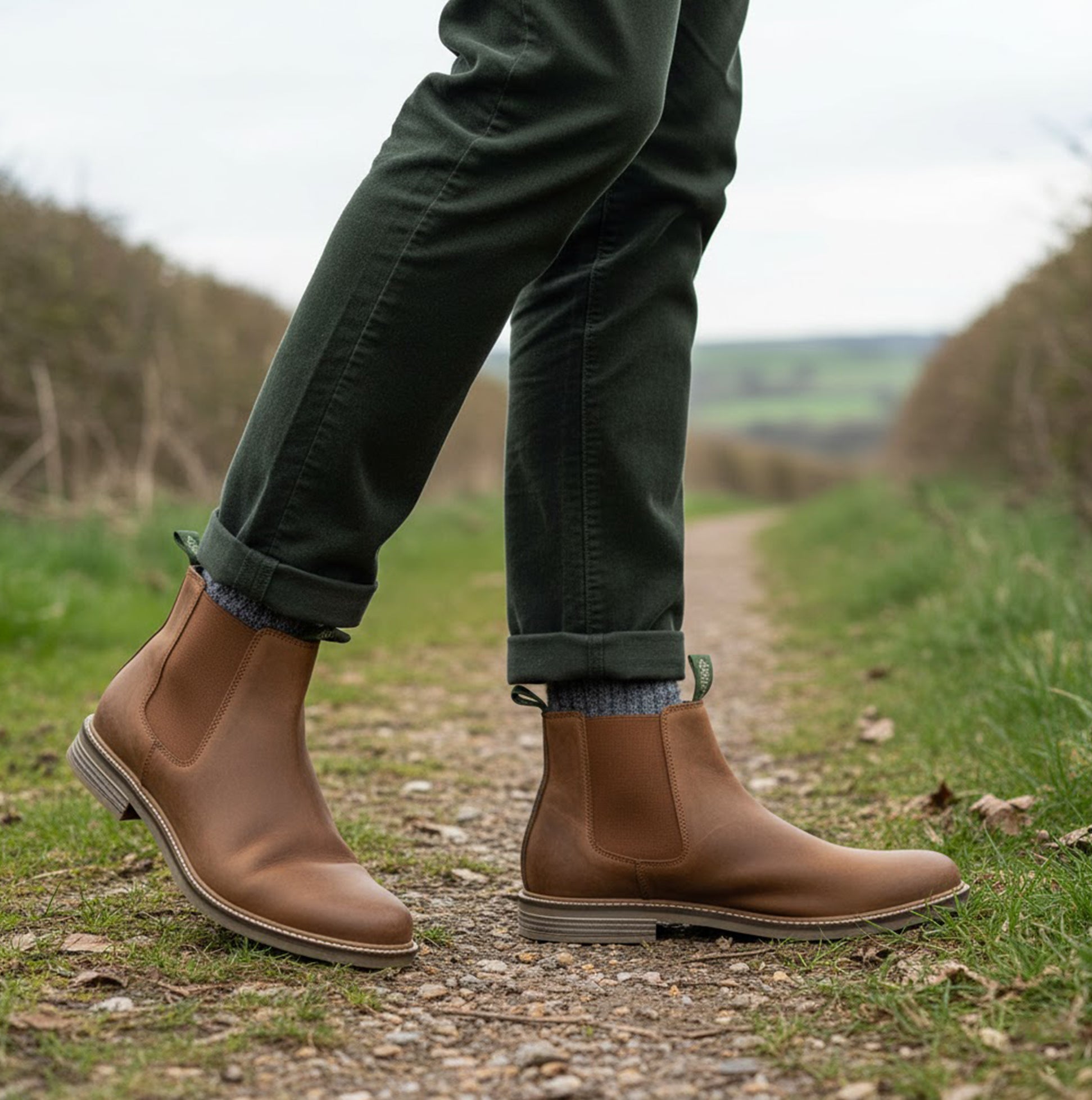 Barbour FARSLEY Mens Chelsea Boots Tan