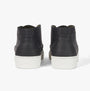 Barbour MASON Mens Chukka Boots Black rear view showing the smooth black leather design and flat white soles.