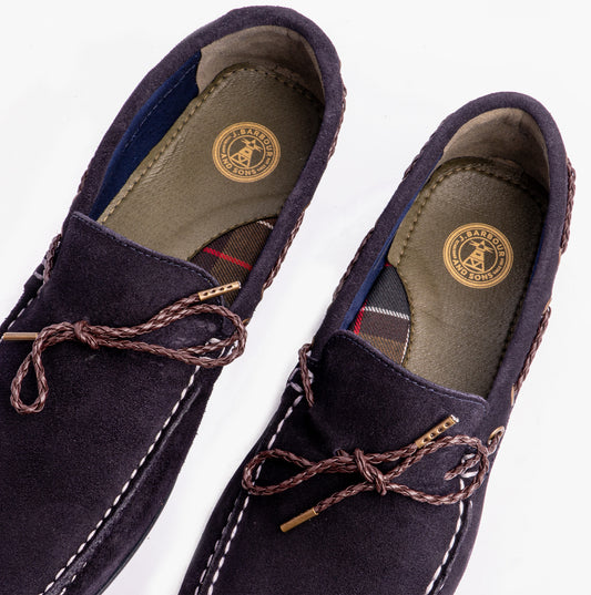 Barbour JENSON Mens Boat Shoes Navy Suede