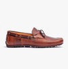 Barbour JENSON Mens Boat Shoes Cognac