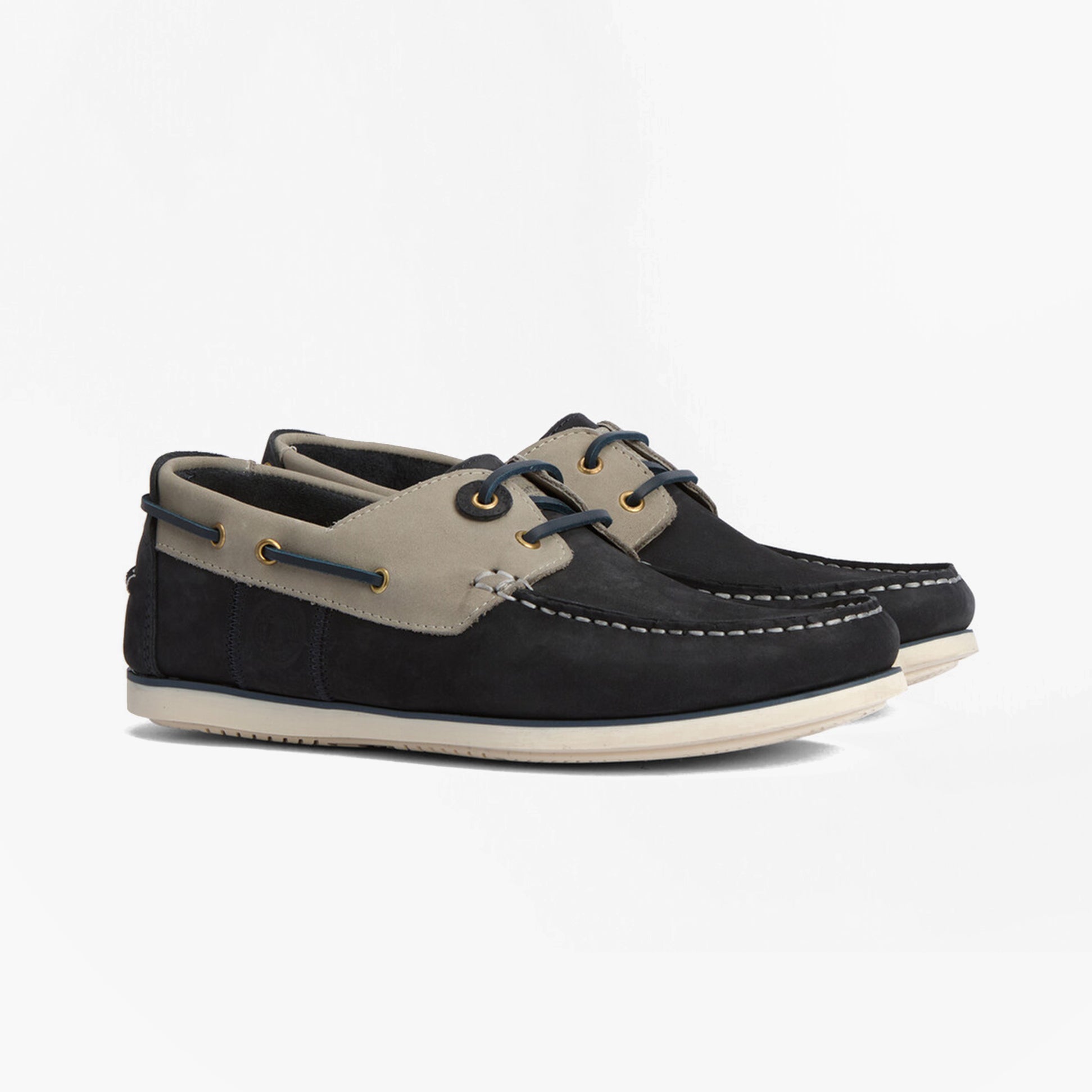 Barbour WAKE Mens Boat Shoes Navy/Putty