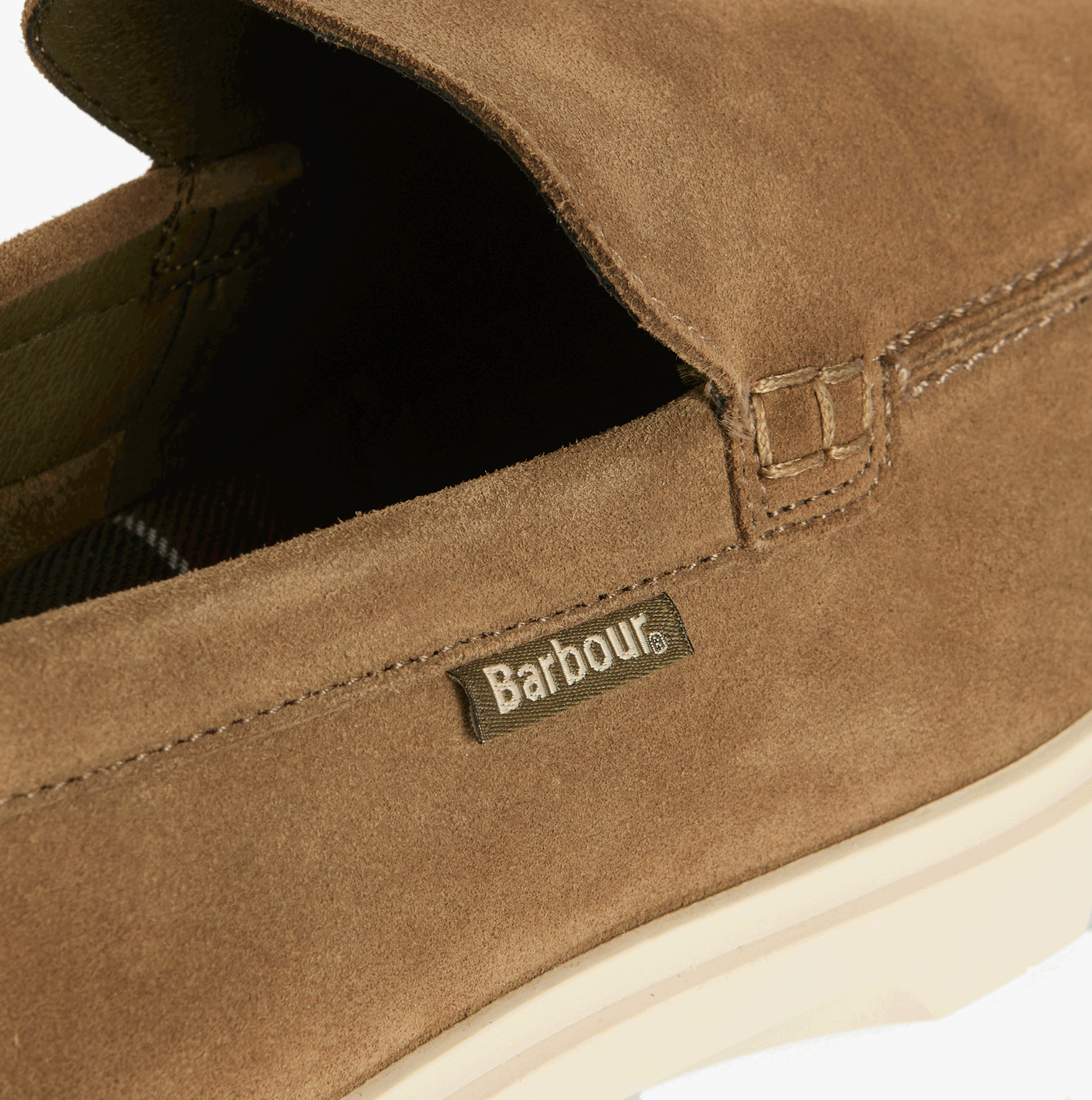 Barbour CARTY Mens Loafer Shoes Taupe Suede