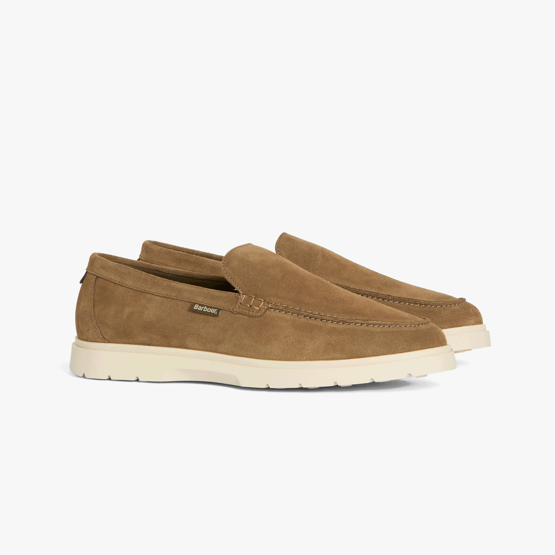 Barbour CARTY Mens Loafer Shoes Taupe Suede
