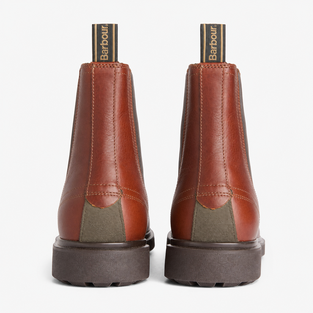 Barbour HALE Mens Chelsea Boots Chestnut Brown