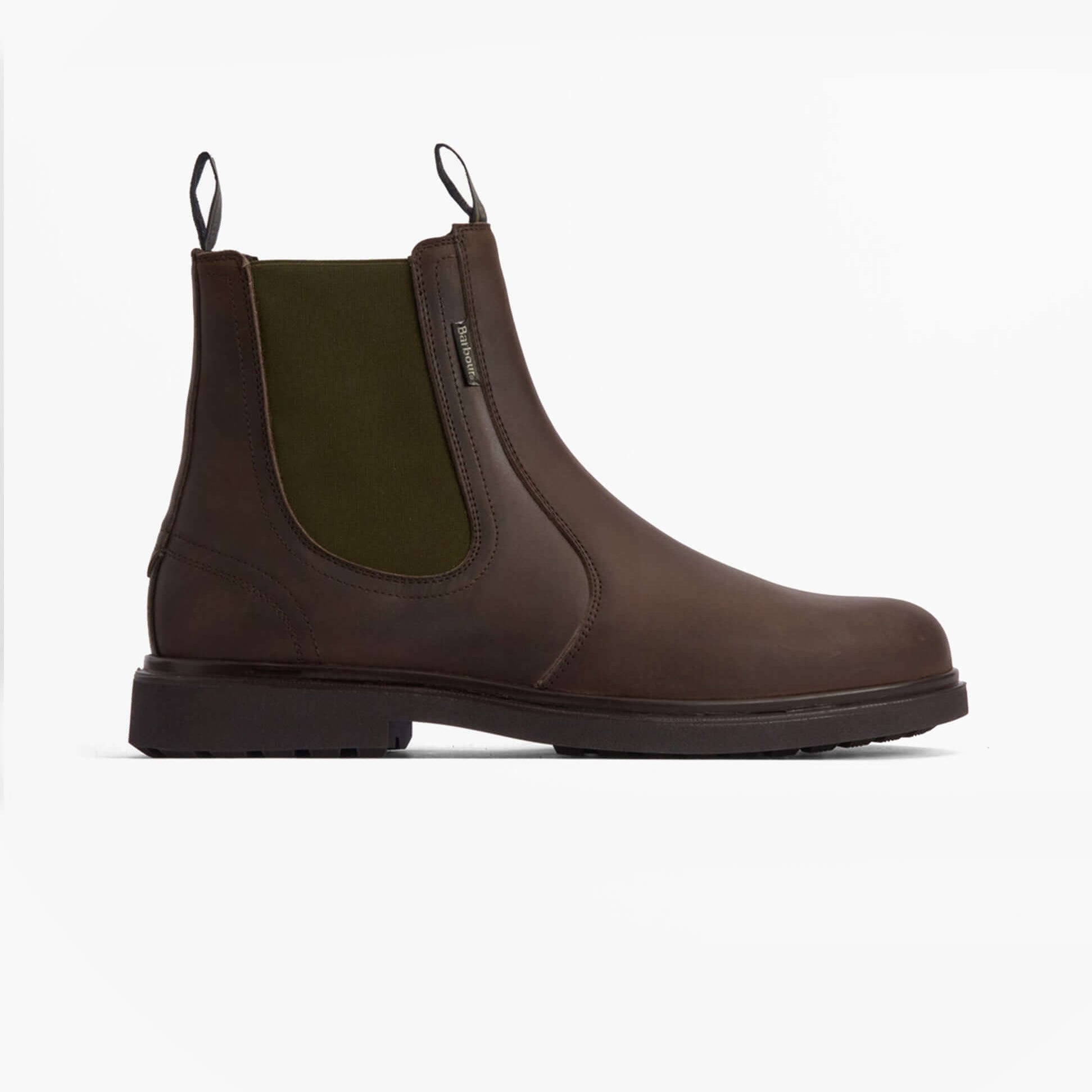 Barbour HALE Mens Chelsea Boots Dark Brown