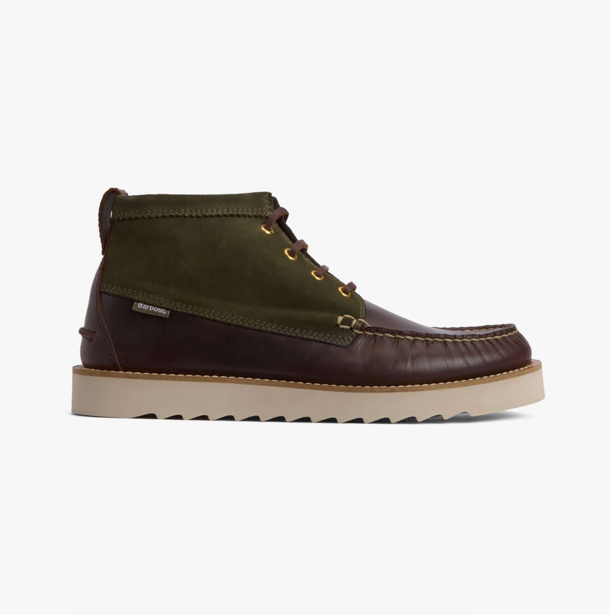 Barbour HADSTON Mens Chukka Boots Olive/Dark Brown