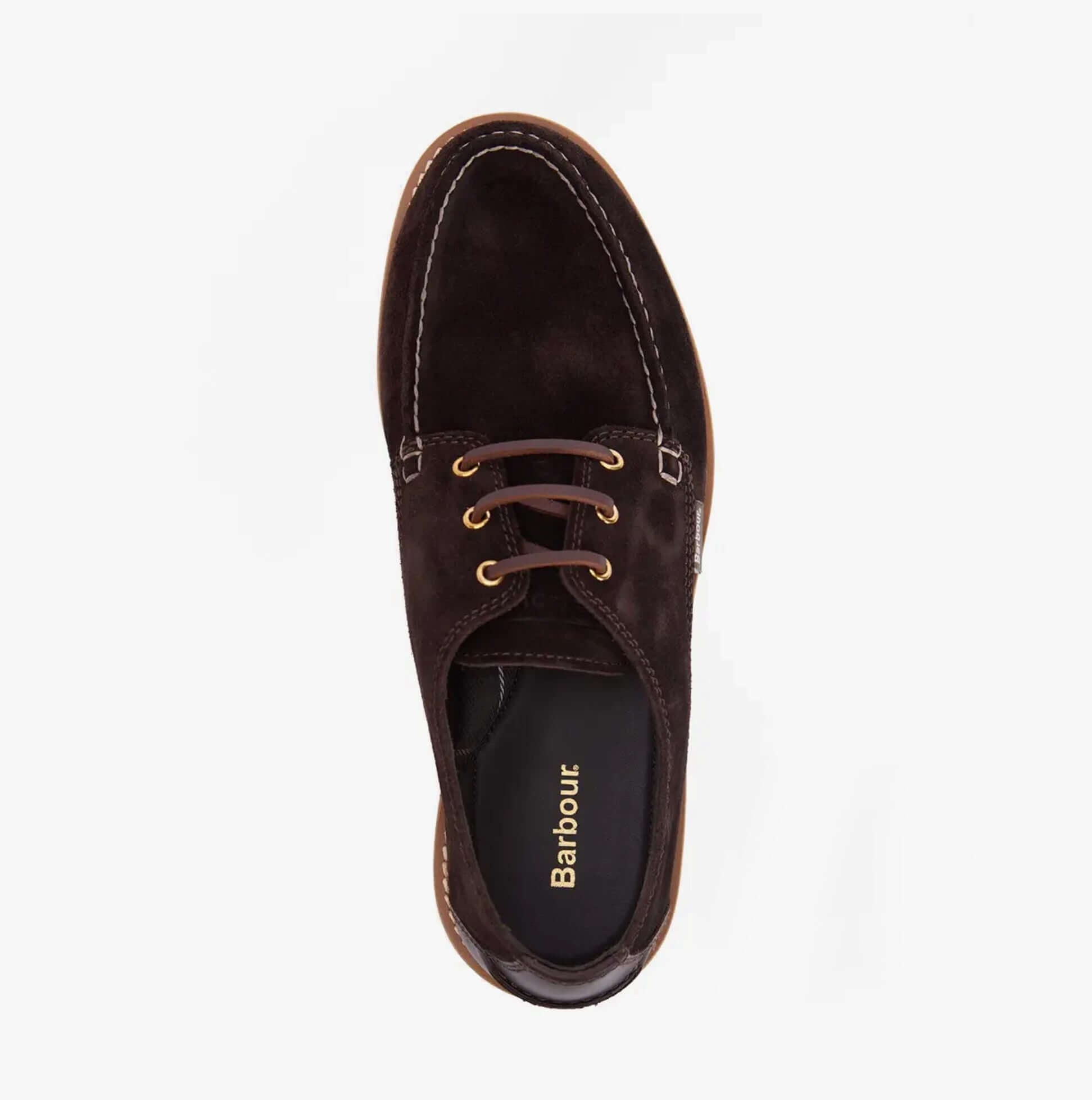 Barbour AYDON Mens Derby Shoes Dark Brown Suede
