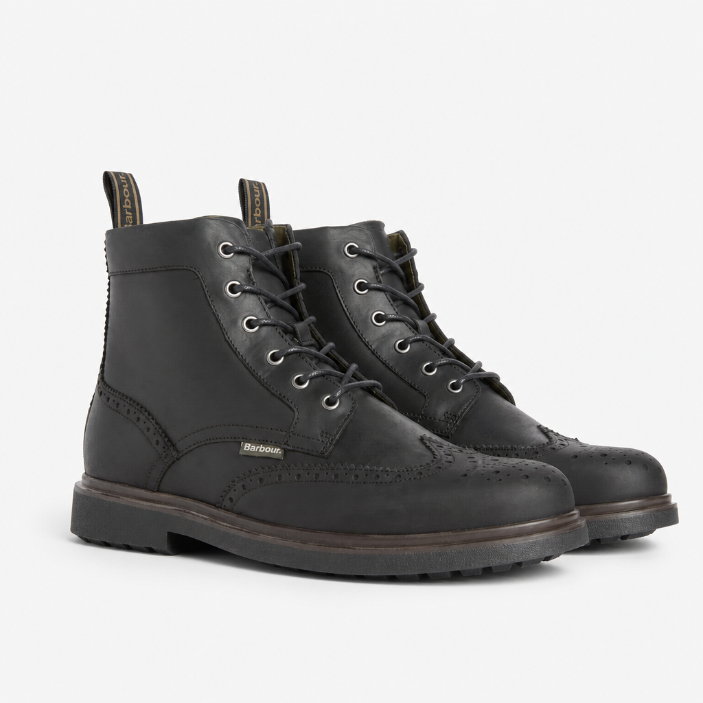 Barbour BARMOOR BROGUE Mens Ankle Boots Black