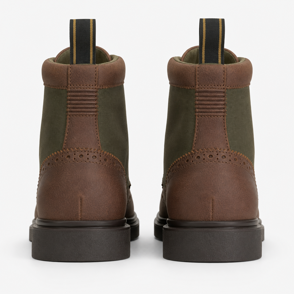 Barbour BARMOOR BROGUE Mens Ankle Boots Dark Brown