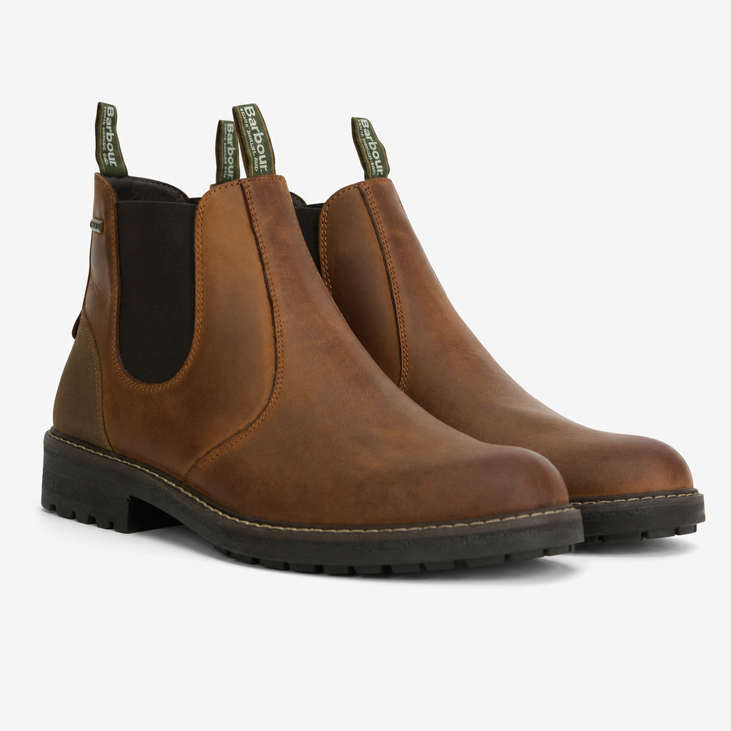 Barbour EMBLETON Mens Chelsea Boots Teak
